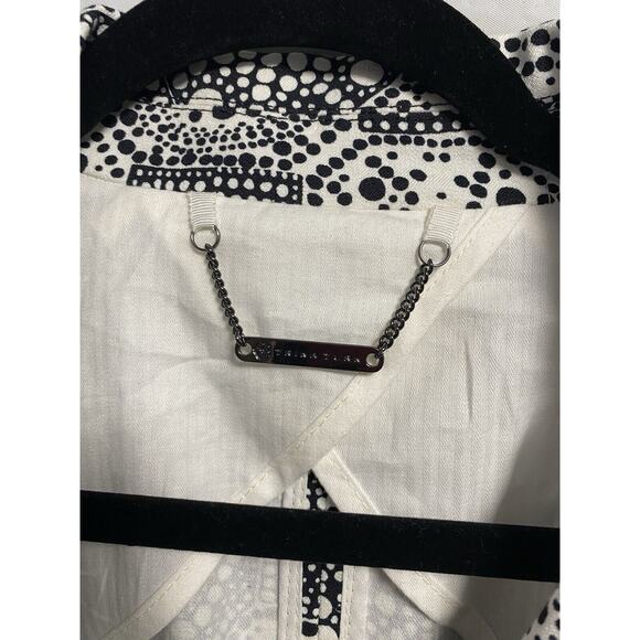 Trina Turk Trinidad Blazer Women’s 4 Terrazzo Tile Geometric Print White Stretch - Picture 5 of 6